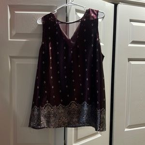 Satin top with back button